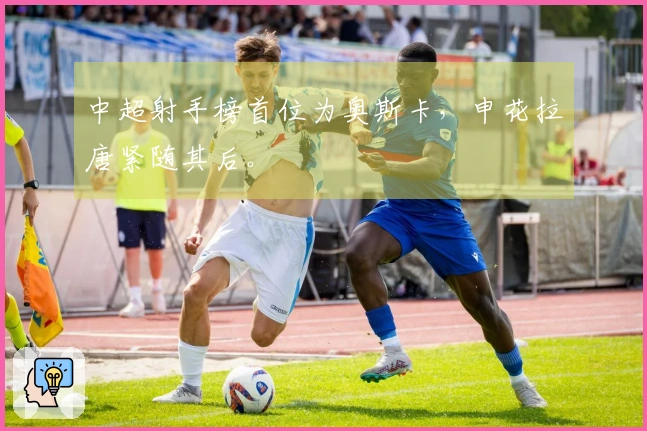 中超射手榜首位为奥斯卡，申花拉唐紧随其后。